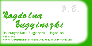 magdolna bugyinszki business card